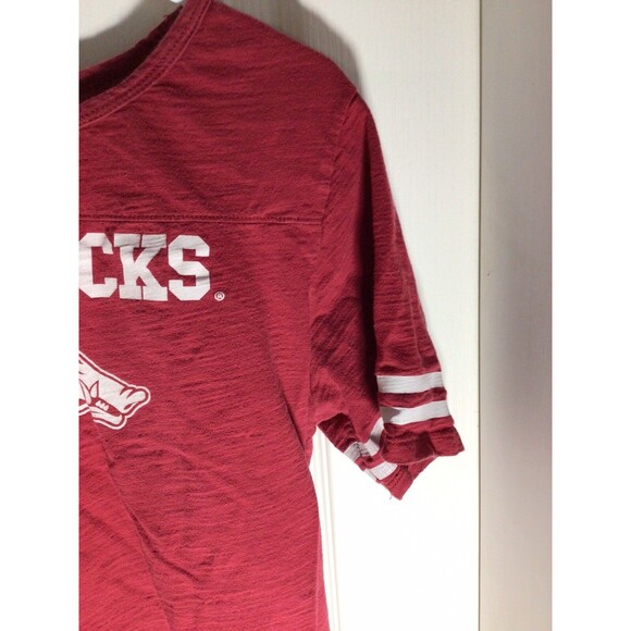 Arkansas Razorbacks Womens Large National Collegian Red White Shirt - Picture 4 of 16